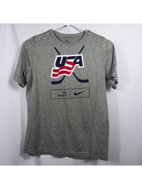 Nike USA Hockey Dri-FIT Gray T-Shirt Youth XL